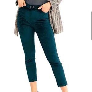 Free People / We The Free  teal velvet pants 31